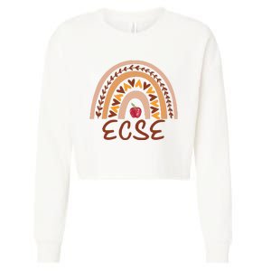 Rainbow Ecse Team Back To School Appreciation Fall Cropped Pullover Crew