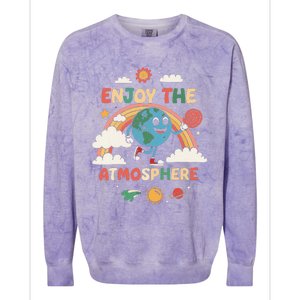 Retro Enjoy The Atmosphere Funny Earth Day Colorblast Crewneck Sweatshirt