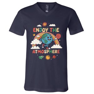 Retro Enjoy The Atmosphere Funny Earth Day V-Neck T-Shirt