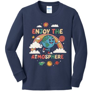 Retro Enjoy The Atmosphere Funny Earth Day Kids Long Sleeve Shirt