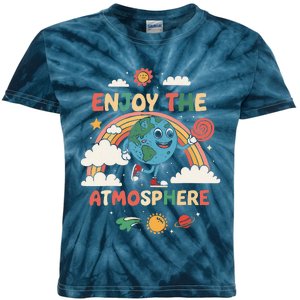 Retro Enjoy The Atmosphere Funny Earth Day Kids Tie-Dye T-Shirt