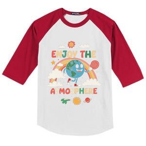 Retro Enjoy The Atmosphere Funny Earth Day Kids Colorblock Raglan Jersey