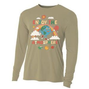 Retro Enjoy The Atmosphere Funny Earth Day Cooling Performance Long Sleeve Crew