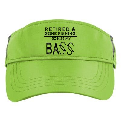 Retired And Gone Fishing Kiss My Bass Funny Adult Drive Performance Visor