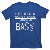 Retired And Gone Fishing Kiss My Bass Funny T-Shirt