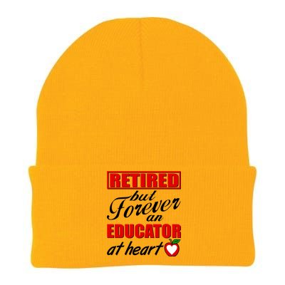 Retired But Forever An Educator At Heart Knit Cap Winter Beanie