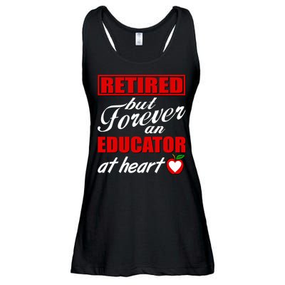Retired But Forever An Educator At Heart Ladies Essential Flowy Tank