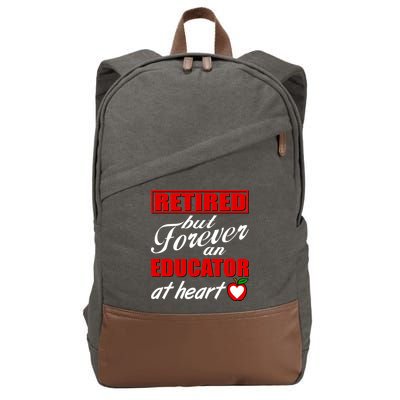Retired But Forever An Educator At Heart Cotton Canvas Backpack
