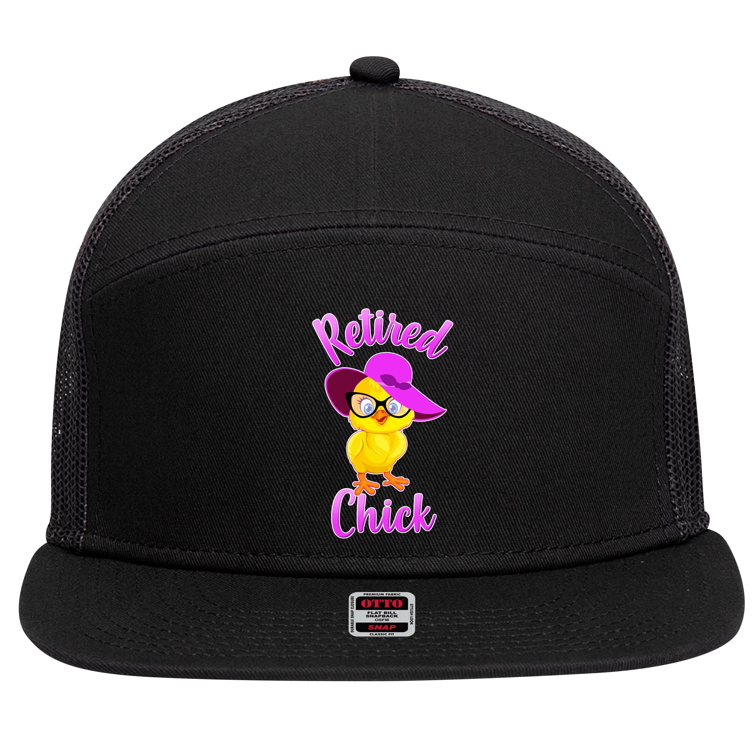 Retired Chick 7 Panel Mesh Trucker Snapback Hat