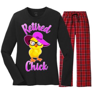 Retired Chick Women's Long Sleeve Flannel Pajama Set 