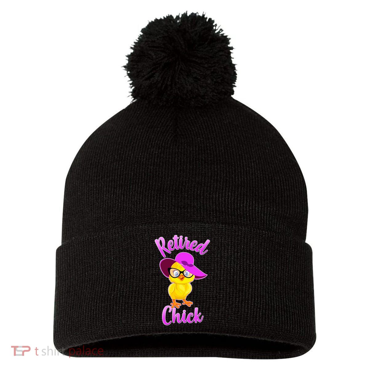 Retired Chick Pom Pom 12in Knit Beanie