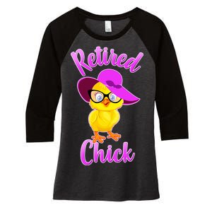 Retired Chick Women's Tri-Blend 3/4-Sleeve Raglan Shirt