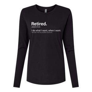 Retired Definition Womens Cotton Relaxed Long Sleeve T-Shirt