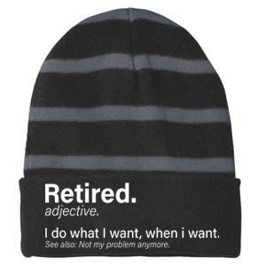 Retired Definition Striped Beanie with Solid Band