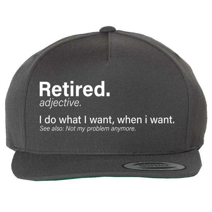 Retired Definition Wool Snapback Cap