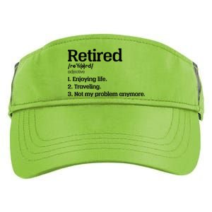 Retired Definition Funny Adult Drive Performance Visor