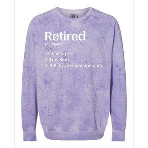 Retired Definition Funny Colorblast Crewneck Sweatshirt