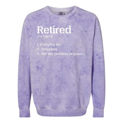 Retired Definition Funny Colorblast Crewneck Sweatshirt