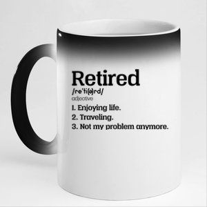 Retired Definition Funny 11oz Black Color Changing Mug