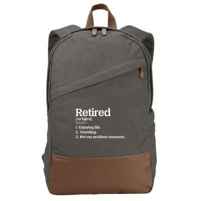 Retired Definition Funny Cotton Canvas Backpack