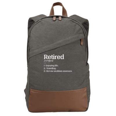 Retired Definition Funny Cotton Canvas Backpack