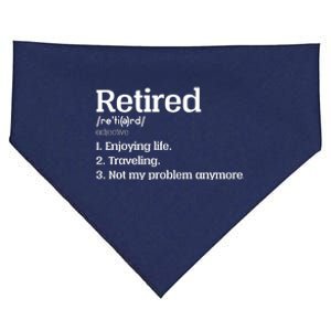 Retired Definition Funny USA-Made Doggie Bandana