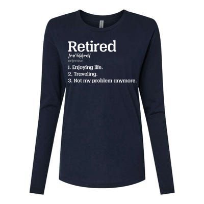 Retired Definition Funny Womens Cotton Relaxed Long Sleeve T-Shirt