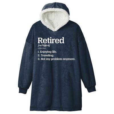 Retired Definition Funny Hooded Wearable Blanket