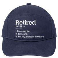 Retired Definition Funny 7-Panel Snapback Hat