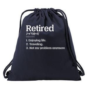 Retired Definition Funny Drawstring Bag