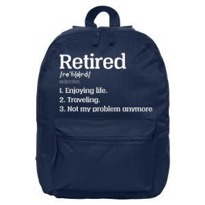 Retired Definition Funny 16 in Basic Backpack