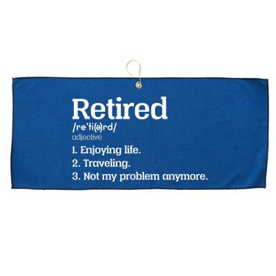 Retired Definition Funny Large Microfiber Waffle Golf Towel