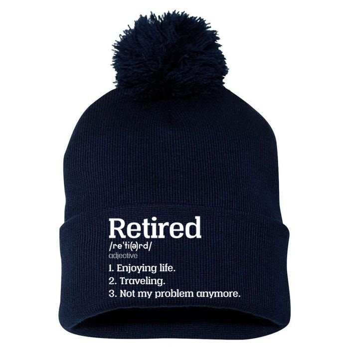 Retired Definition Funny Pom Pom 12in Knit Beanie