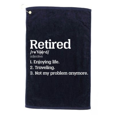 Retired Definition Funny Golf Towel