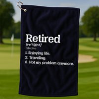Retired Definition Funny Golf Towel