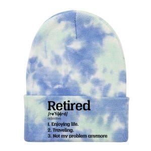 Retired Definition Funny Tie Dye 12in Knit Beanie