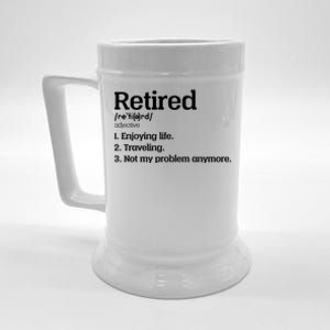 Retired Definition Funny Beer Stein