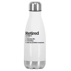 Retired Definition Funny Stainless Steel Insulated Water Bottle