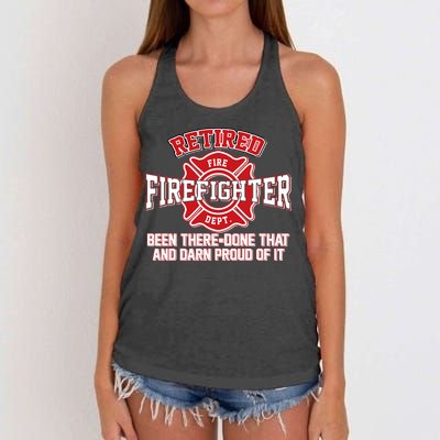 Retired Firefighter Been There Done That Women's Knotted Racerback Tank