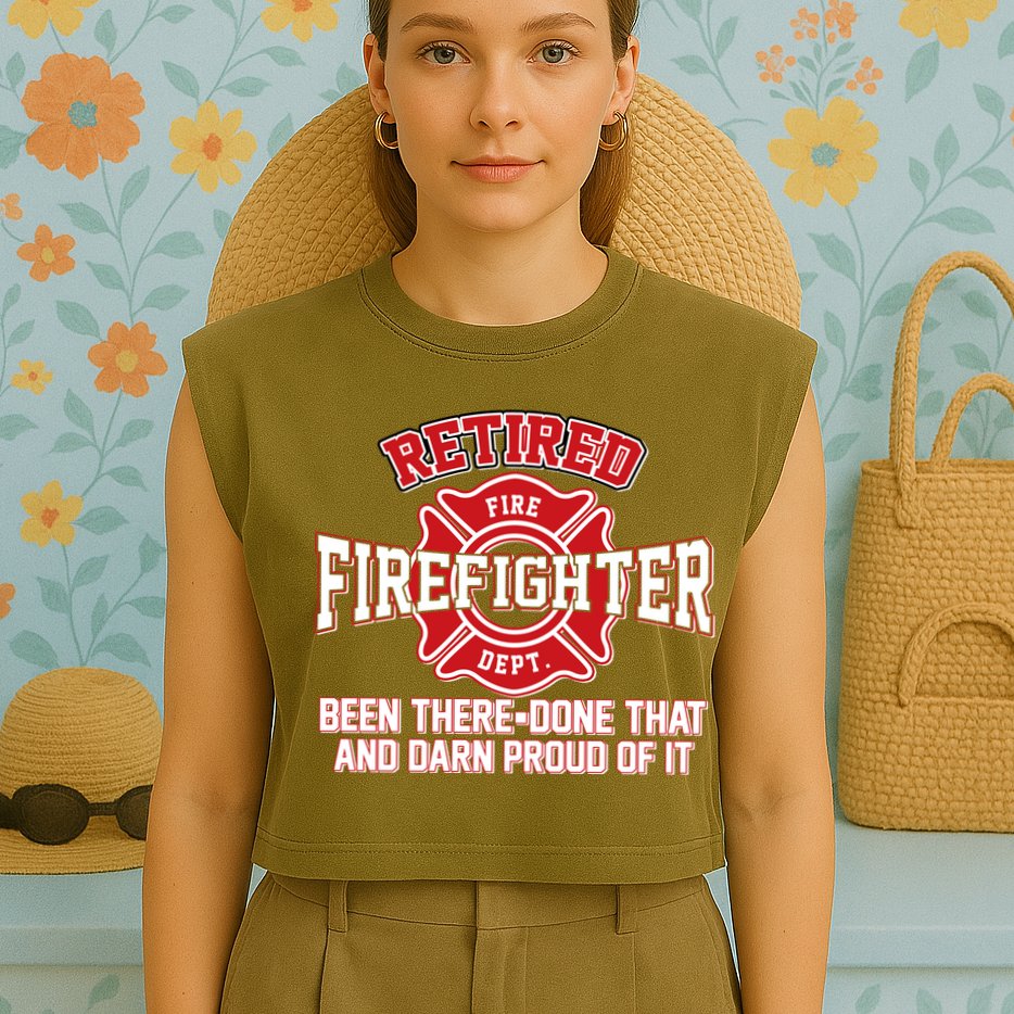 Retired Firefighter Been There Done That Garment-Dyed Women's Muscle Tee
