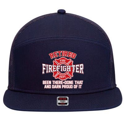 Retired Firefighter Been There Done That 7 Panel Mesh Trucker Snapback Hat