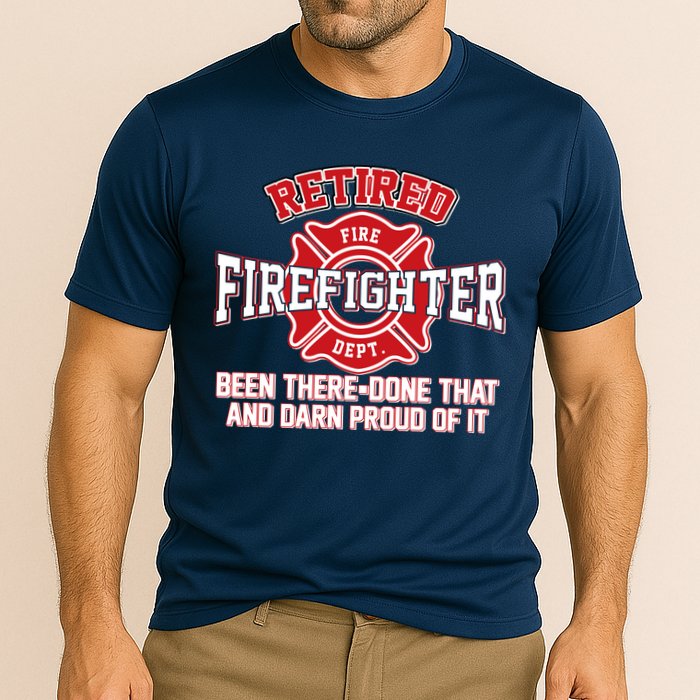Retired Firefighter Been There Done That Cooling Performance Crew T-Shirt