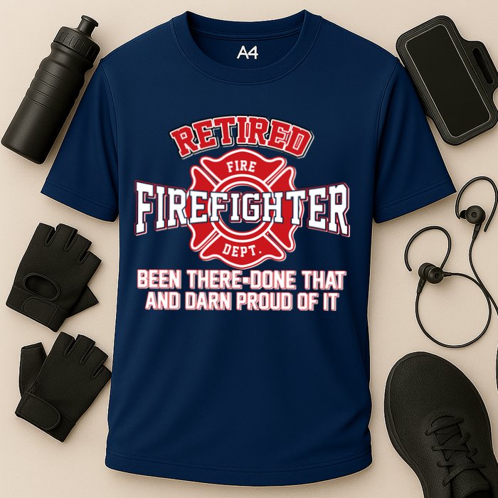 Retired Firefighter Been There Done That Cooling Performance Crew T-Shirt
