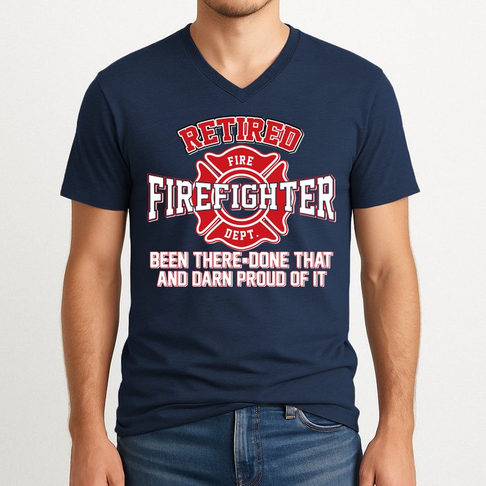 Retired Firefighter Been There Done That V-Neck T-Shirt