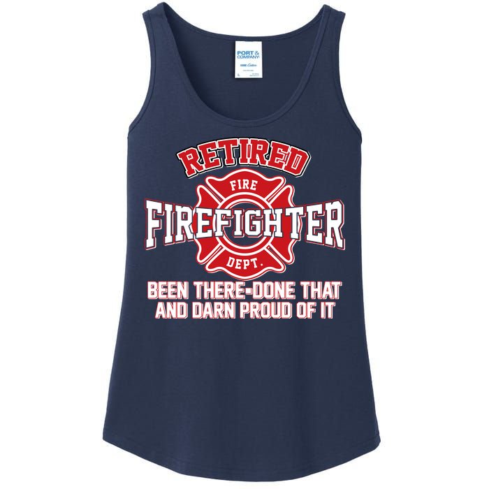 Retired Firefighter Been There Done That Ladies Essential Tank