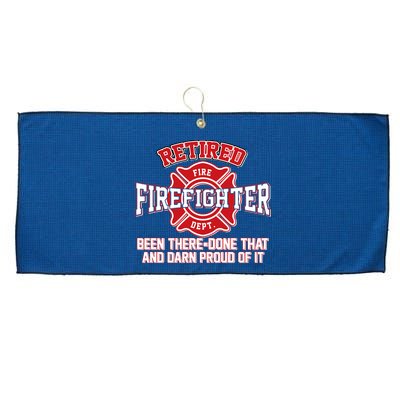 Retired Firefighter Been There Done That Large Microfiber Waffle Golf Towel