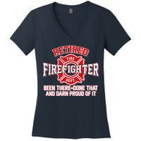 Retired Firefighter Been There Done That Women's V-Neck T-Shirt