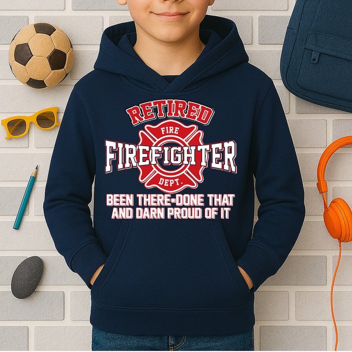 Retired Firefighter Been There Done That Kids Hoodie