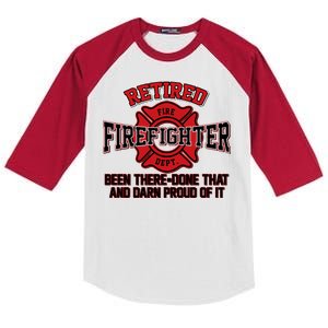 Retired Firefighter Been There Done That Kids Colorblock Raglan Jersey