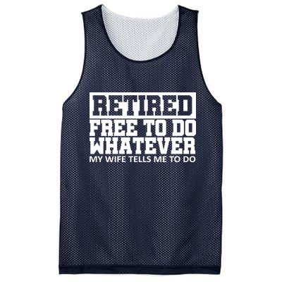 Retired Free To Do Whatever My Wife Tells Me Mesh Reversible Basketball Jersey Tank